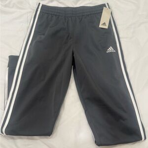 Adidas Kids Charcoal Joggers with White Stripes